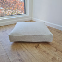 Hemp cushion with removable cover Hemp fiber filling in cotton fabric with linen cover Floor cushion custom made size