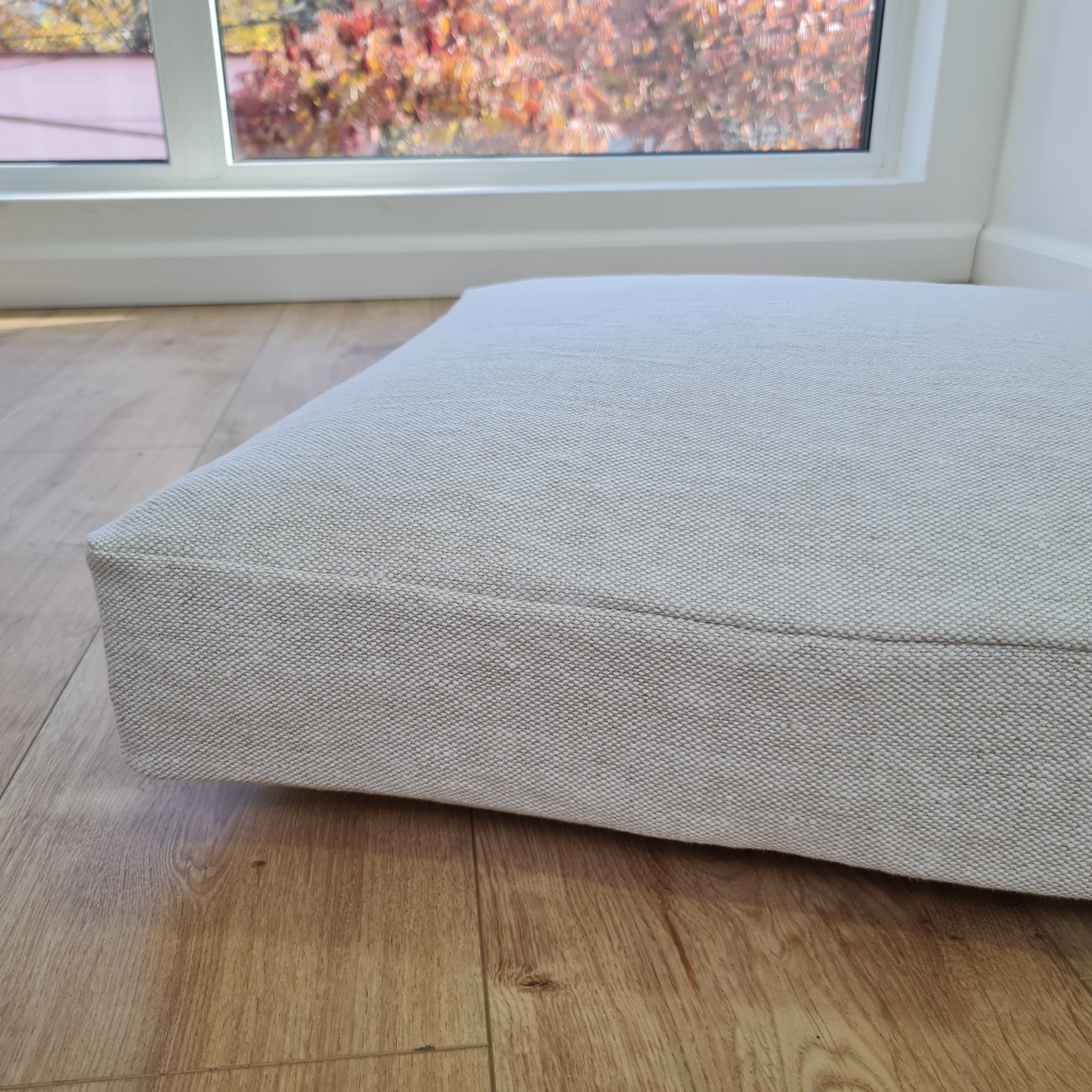 Hemp cushion with removable cover Hemp fiber filling in cotton fabric with linen cover Floor cushion custom made size