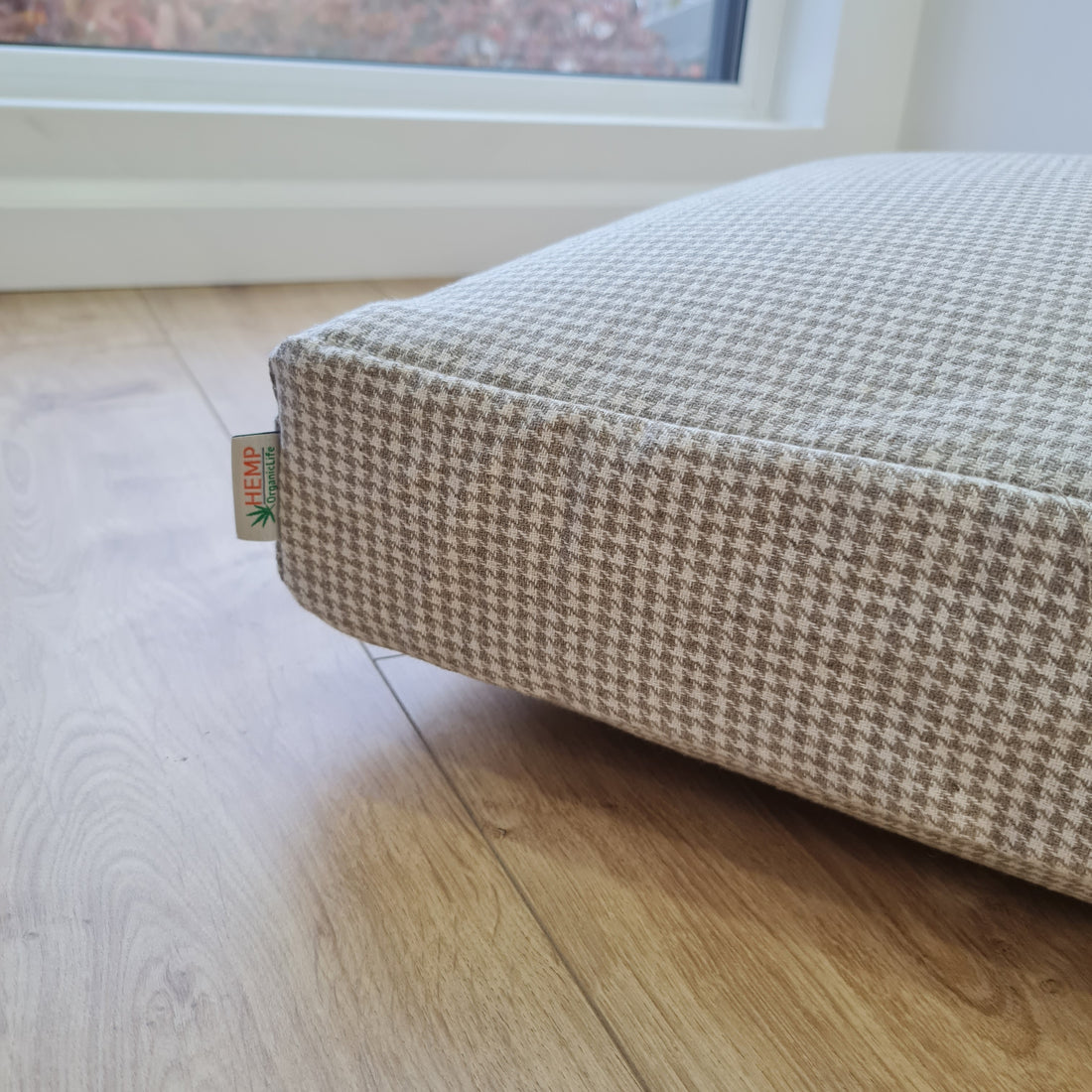 Hemp cushion with removable cover Hemp fiber filling in cotton fabric with linen cover Floor cushion custom made size