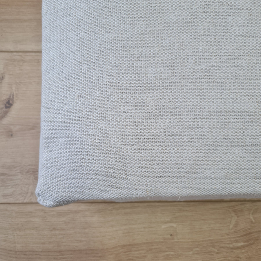 21.5" x 41" (54 x 105 cm) Hemp cushion with removable cover Hemp fiber filling in linen fabric with linen cover