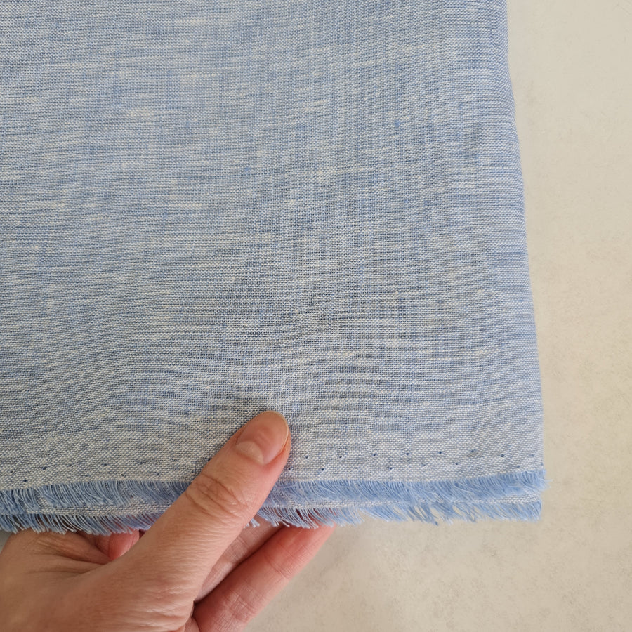 39" x 47" (100 x 120 cm) Natural Organic blanket filled unique natural organic HEMP FIBER filler in linen fabric color blue - "Flying Mood"