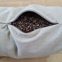 Bolster with Buckwheat hulls Linen fabric yoga pillow Meditation pillow knee pillow