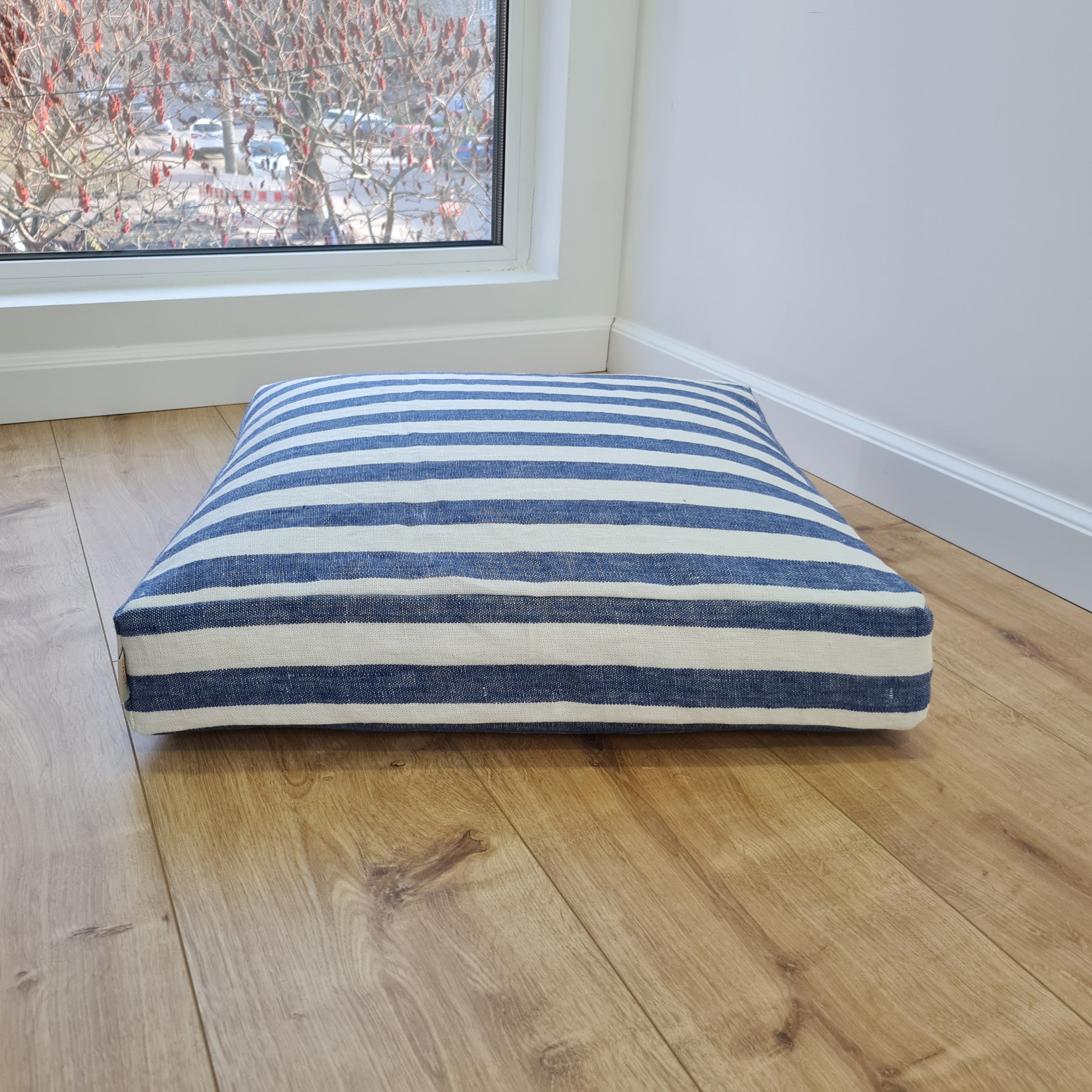 Hemp cushion with removable cover Hemp fiber filling in cotton fabric with linen cover Floor cushion custom made size