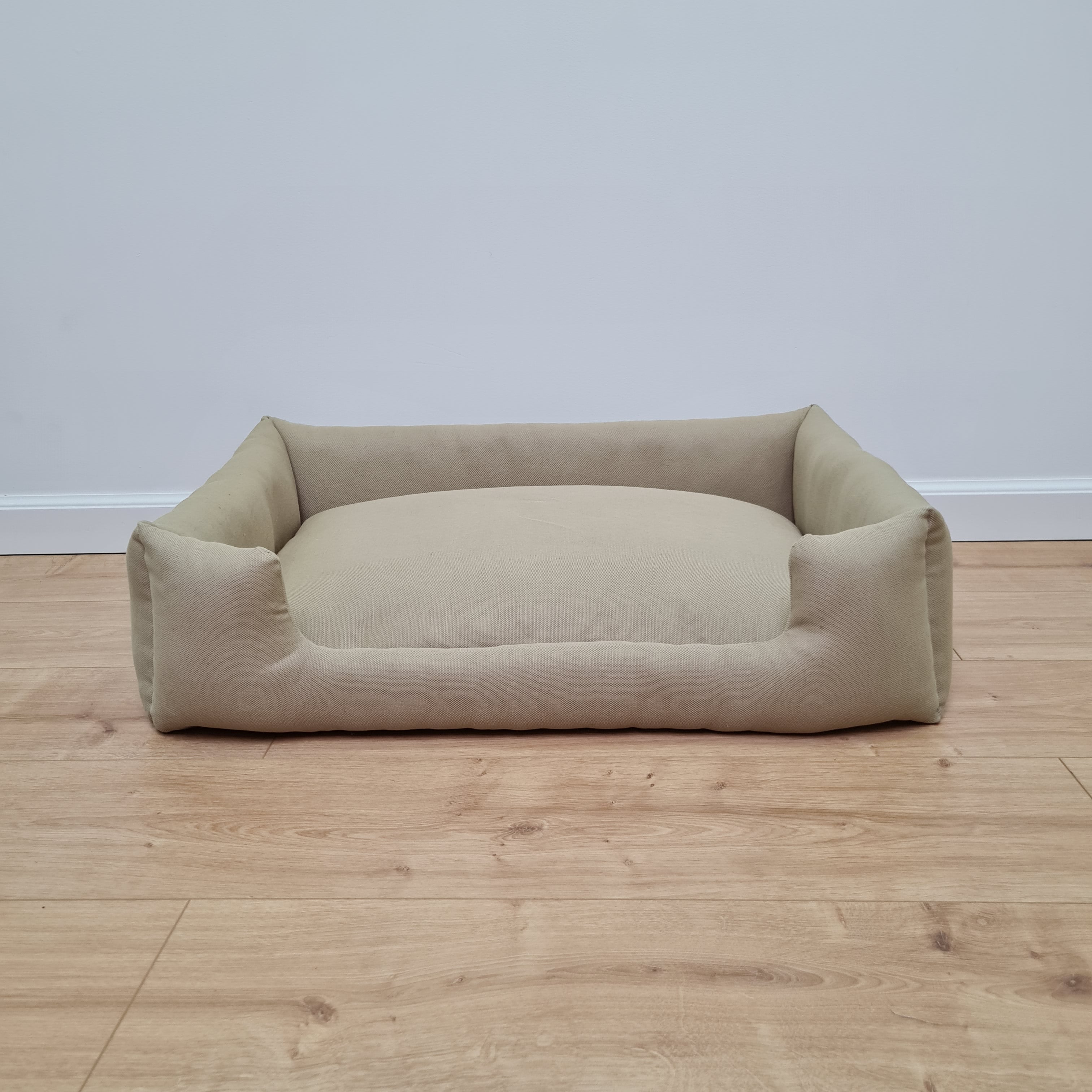 Natural Hemp Linen Dog Bed Olive Beige Linen Fabric filled organic Hemp Fiber filling - Pet Mat - house for cats dogs organic gift for dog