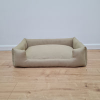 Natural Hemp Linen Dog Bed Olive Beige Linen Fabric filled organic Hemp Fiber filling - Pet Mat - house for cats dogs organic gift for dog