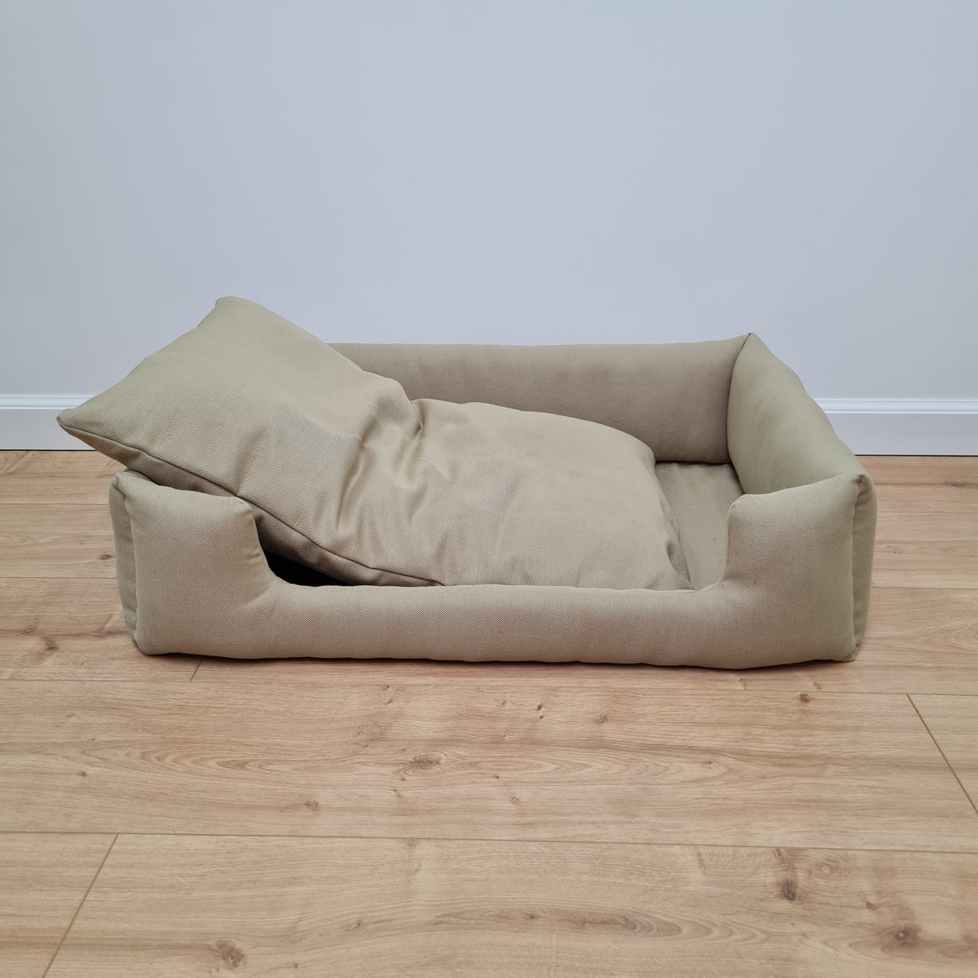 Natural Hemp Linen Dog Bed Olive Beige Linen Fabric filled organic Hemp Fiber filling - Pet Mat - house for cats dogs organic gift for dog