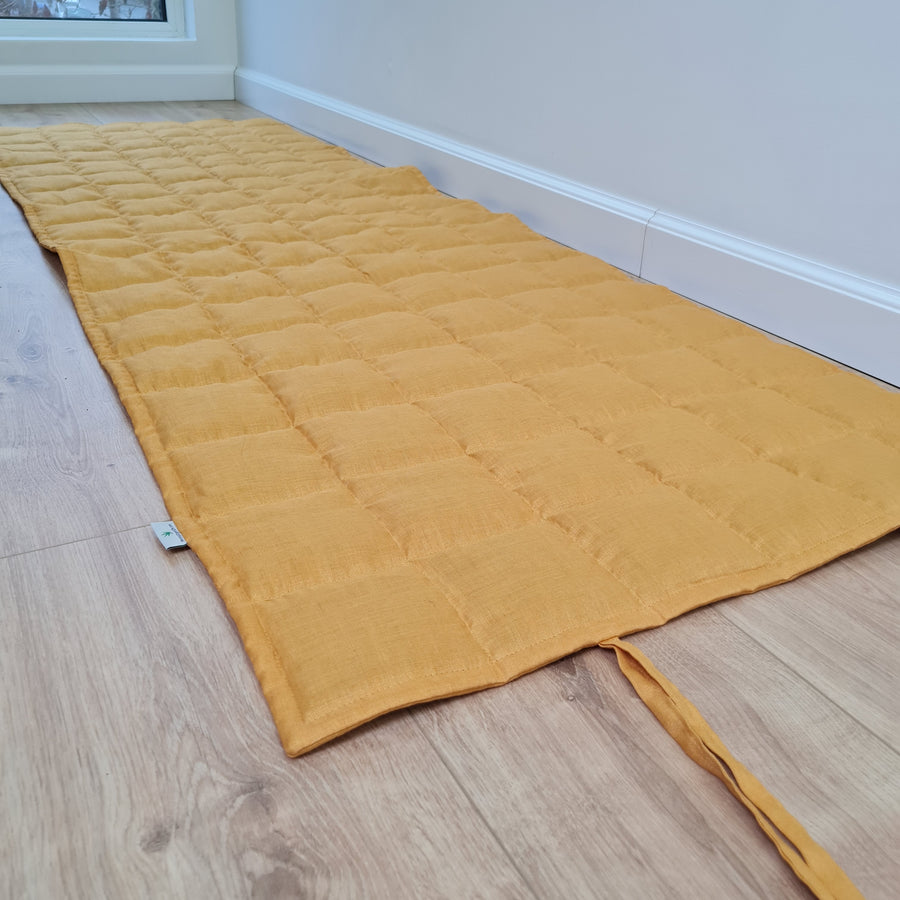 Hemp Yoga mat / Natural organic yoga mat rug/ hemp fiber in linen fabric / for Yoga studio pilates/Meditation / hand made/ Eco friendly