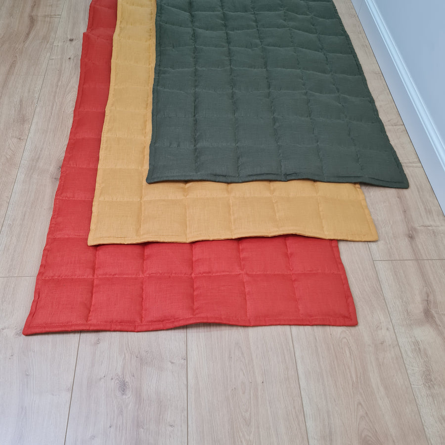 Hemp Yoga mat / Natural organic yoga mat rug/ hemp fiber in linen fabric / for Yoga studio pilates/Meditation / hand made/ Eco friendly