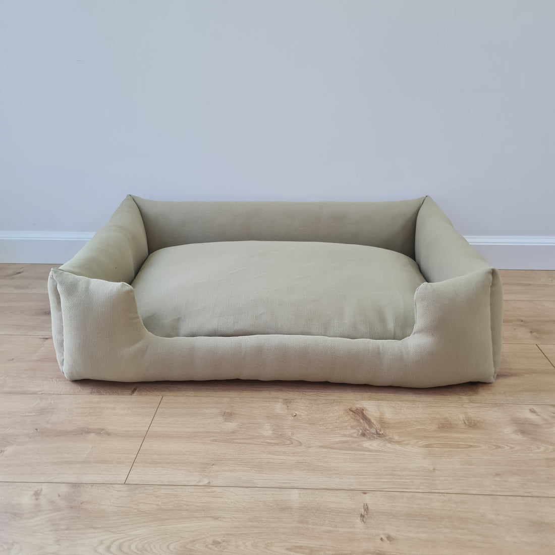 Natural Hemp Linen Dog Bed Olive Beige Linen Fabric filled organic Hemp Fiber filling - Pet Mat - house for cats dogs organic gift for dog