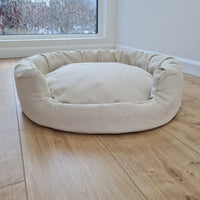 Unique Round Hemp Linen Pet Bed Cot with Removable Washable Natural Non-dyed Linen Cover Filled Organic Hemp Fiber house eco-friendly Gift