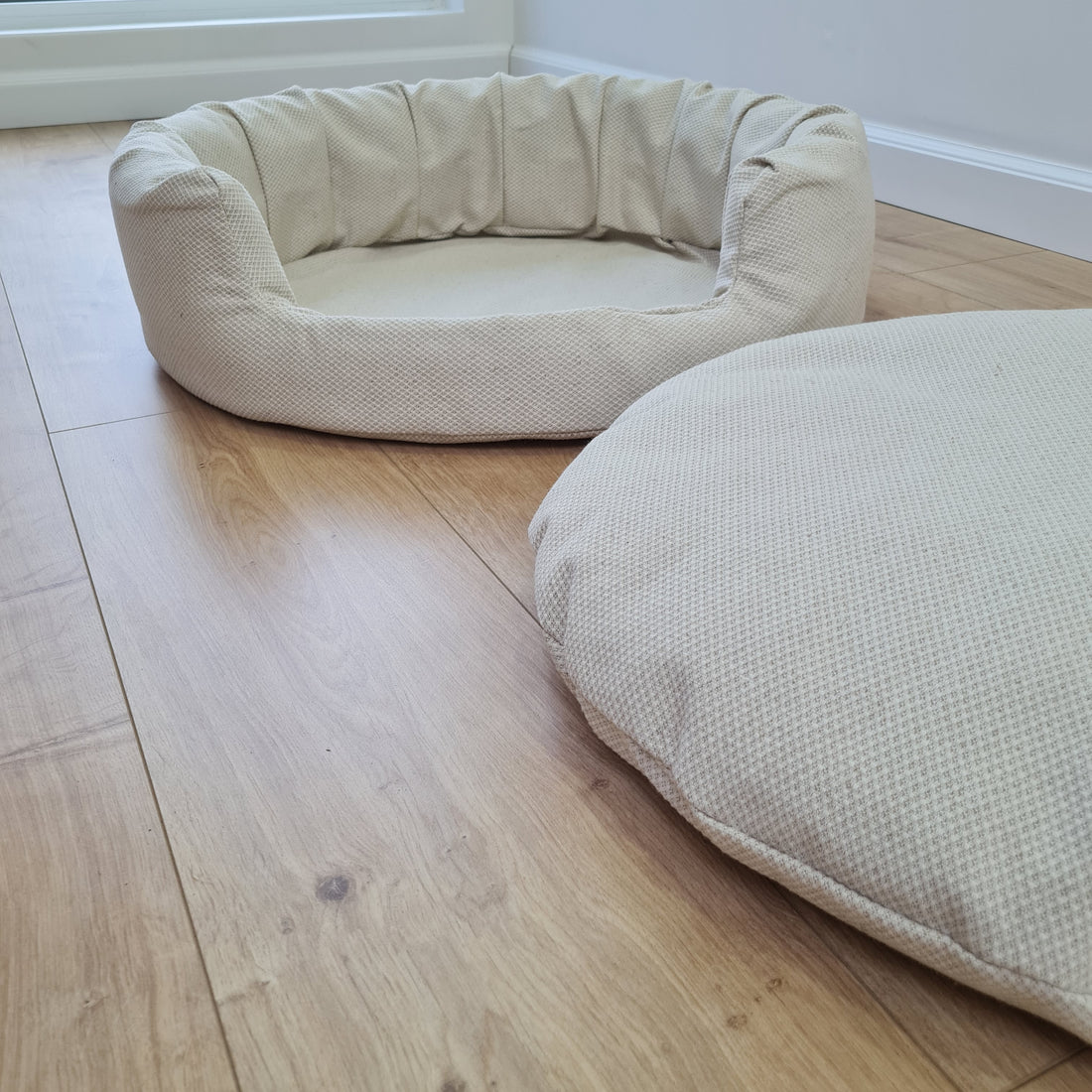 Unique Round Hemp Linen Pet Bed Cot with Removable Washable Natural Non-dyed Linen Cover Filled Organic Hemp Fiber house eco-friendly Gift
