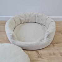 Unique Round Hemp Linen Pet Bed Cot with Removable Washable Natural Non-dyed Linen Cover Filled Organic Hemp Fiber house eco-friendly Gift