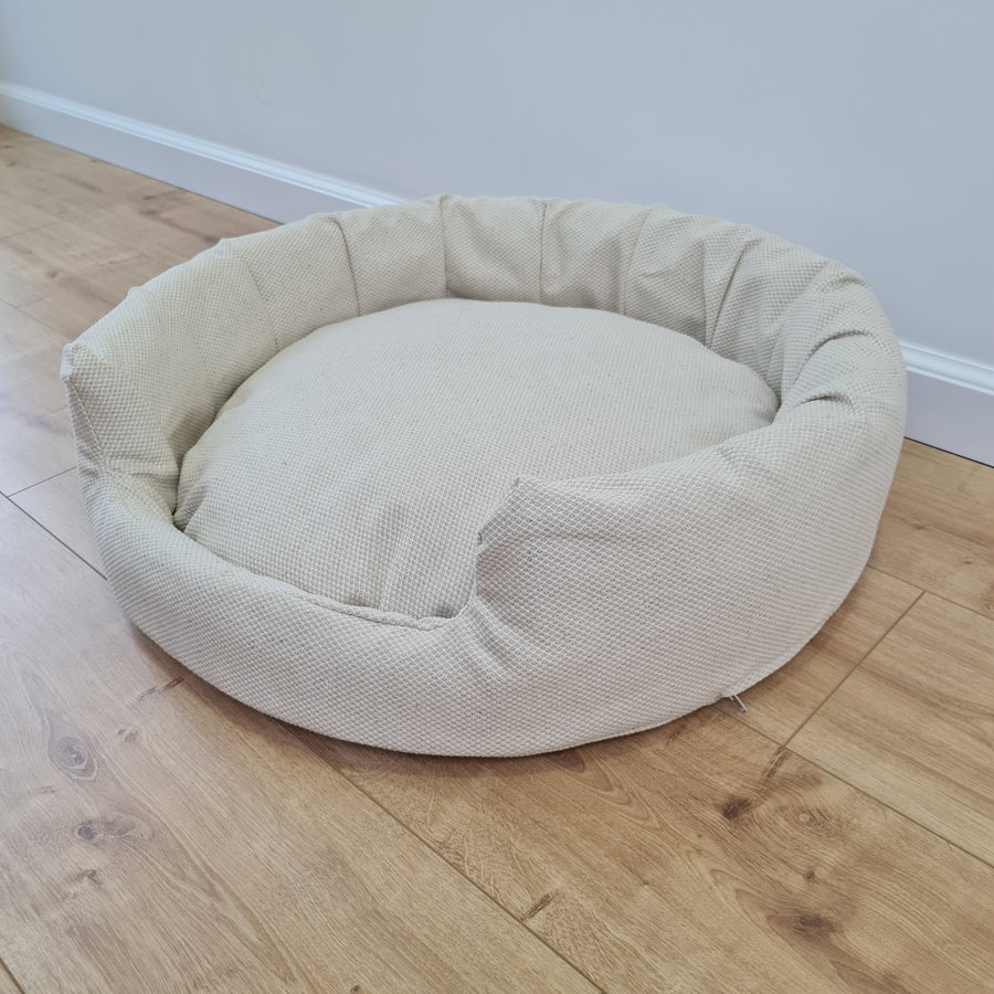 Unique Round Hemp Linen Pet Bed Cot with Removable Washable Natural Non-dyed Linen Cover Filled Organic Hemp Fiber house eco-friendly Gift