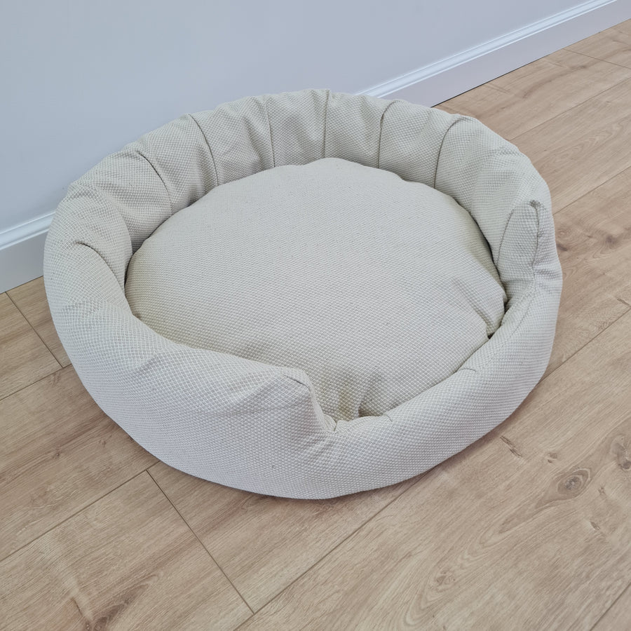 Unique Round Hemp Linen Pet Bed Cot with Removable Washable Natural Non-dyed Linen Cover Filled Organic Hemp Fiber house eco-friendly Gift