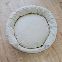 Unique Round Hemp Linen Pet Bed Cot with Removable Washable Natural Non-dyed Linen Cover Filled Organic Hemp Fiber house eco-friendly Gift