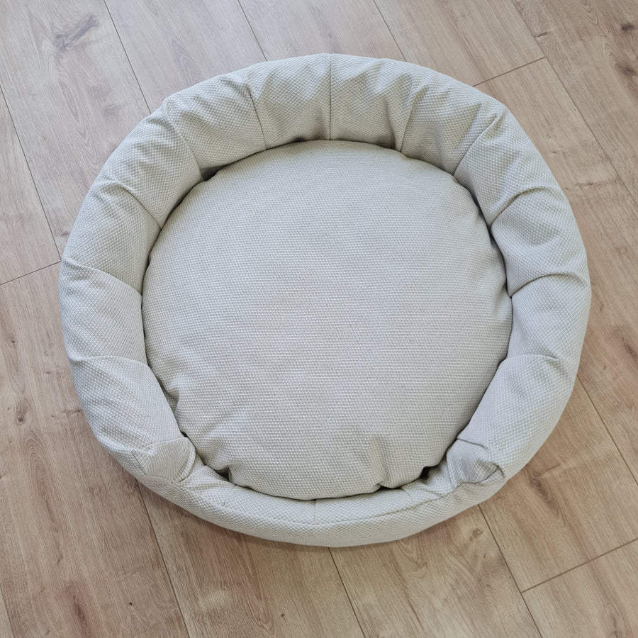 Unique Round Hemp Linen Pet Bed Cot with Removable Washable Natural Non-dyed Linen Cover Filled Organic Hemp Fiber house eco-friendly Gift