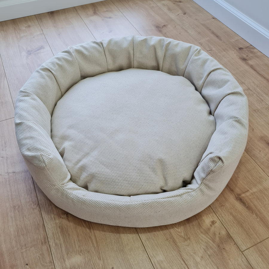 Unique Round Hemp Linen Pet Bed Cot with Removable Washable Natural Non-dyed Linen Cover Filled Organic Hemp Fiber house eco-friendly Gift