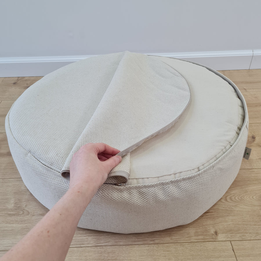 Unique Round Hemp Linen Pet Bed Cot with Removable Washable Natural Non-dyed Linen Cover Filled Organic Hemp Fiber house eco-friendly Gift