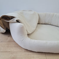 Unique Round Hemp Linen Pet Bed Cot with Removable Washable Natural Non-dyed Linen Cover Filled Organic Hemp Fiber house eco-friendly Gift