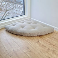 Hemp Reading nook cushion Hemp fiber in non-dyed linen fabric / Floor cushion / Window cushion custom made size