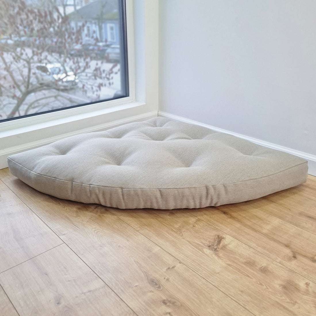 Hemp Reading nook cushion Hemp fiber in non-dyed linen fabric / Floor cushion / Window cushion custom made size