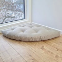 Hemp Reading nook cushion Hemp fiber in non-dyed linen fabric / Floor cushion / Window cushion custom made size