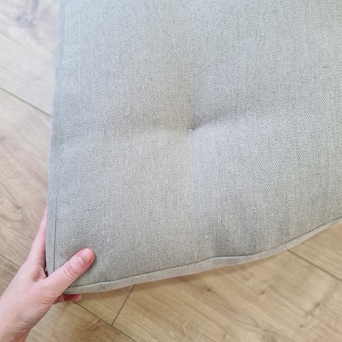 Hemp Reading nook cushion Hemp fiber in non-dyed linen fabric / Floor cushion / Window cushion custom made size