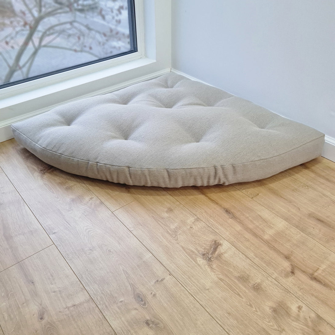 Hemp Reading nook cushion Hemp fiber in non-dyed linen fabric / Floor cushion / Window cushion custom made size