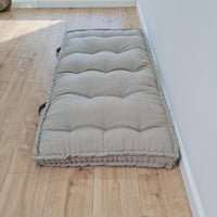 HEMP Linen Floor cushion with handles reading nook pillow Organic Hemp fiber filling in non-dyed Linen fabric custom made Meditation pillow