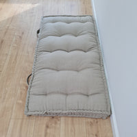 HEMP Linen Floor cushion with handles reading nook pillow Organic Hemp fiber filling in non-dyed Linen fabric custom made Meditation pillow