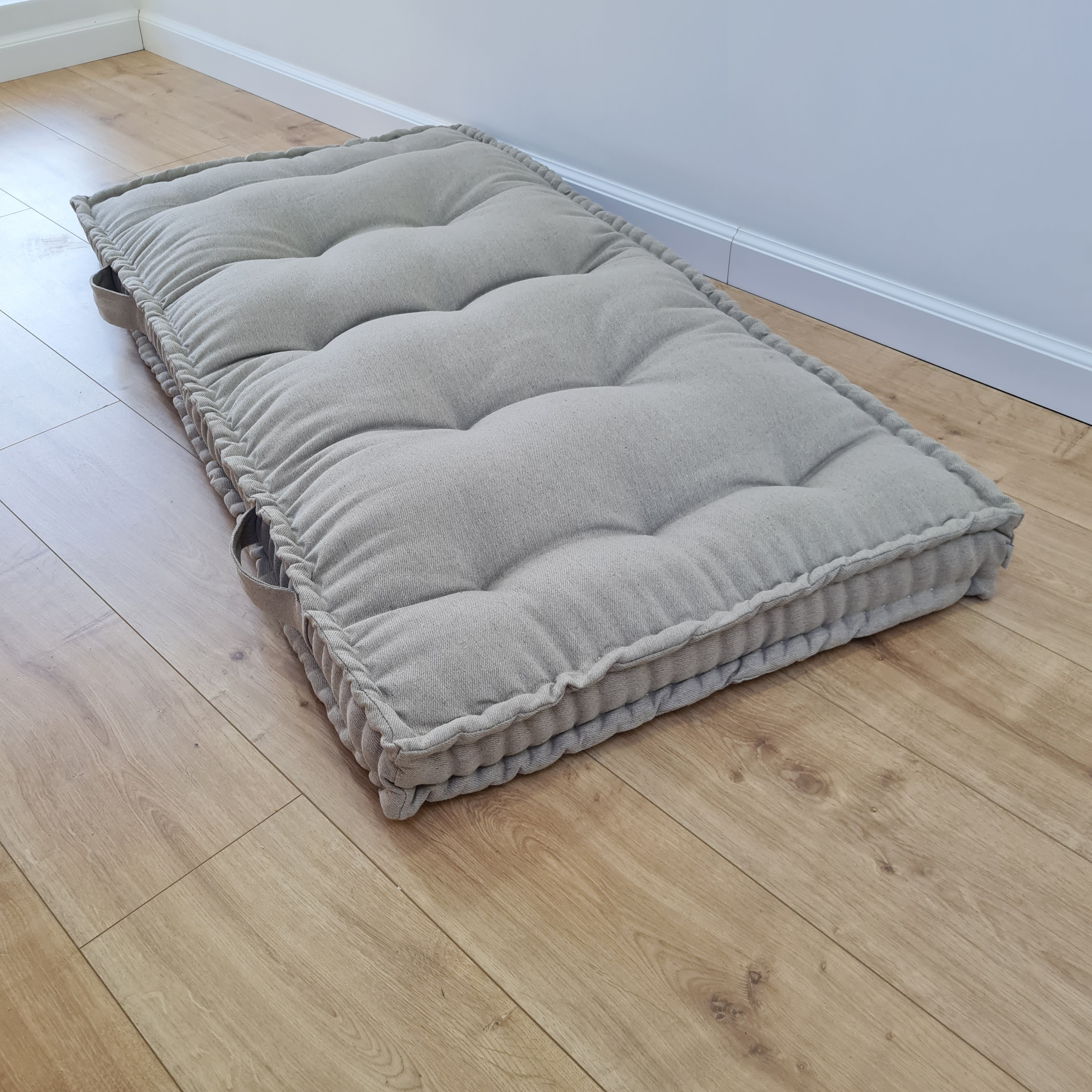 HEMP Linen Floor cushion with handles reading nook pillow Organic Hemp fiber filling in non-dyed Linen fabric custom made Meditation pillow