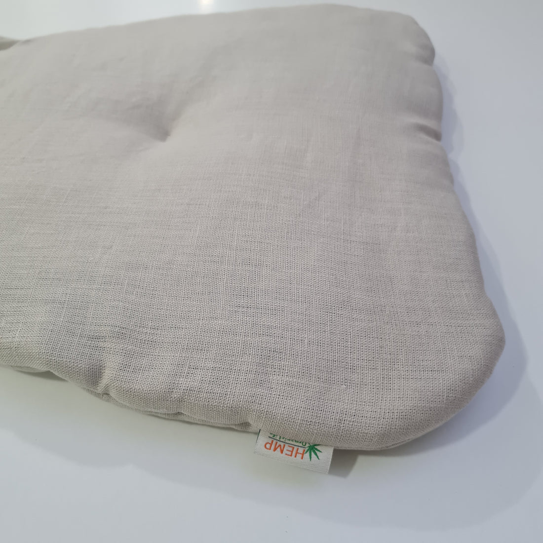 Hemp Linen seat cushion for chair with ties filled organic hemp fiber in natural non dyed linen fabric Chair Cushion Pillow seat custom size