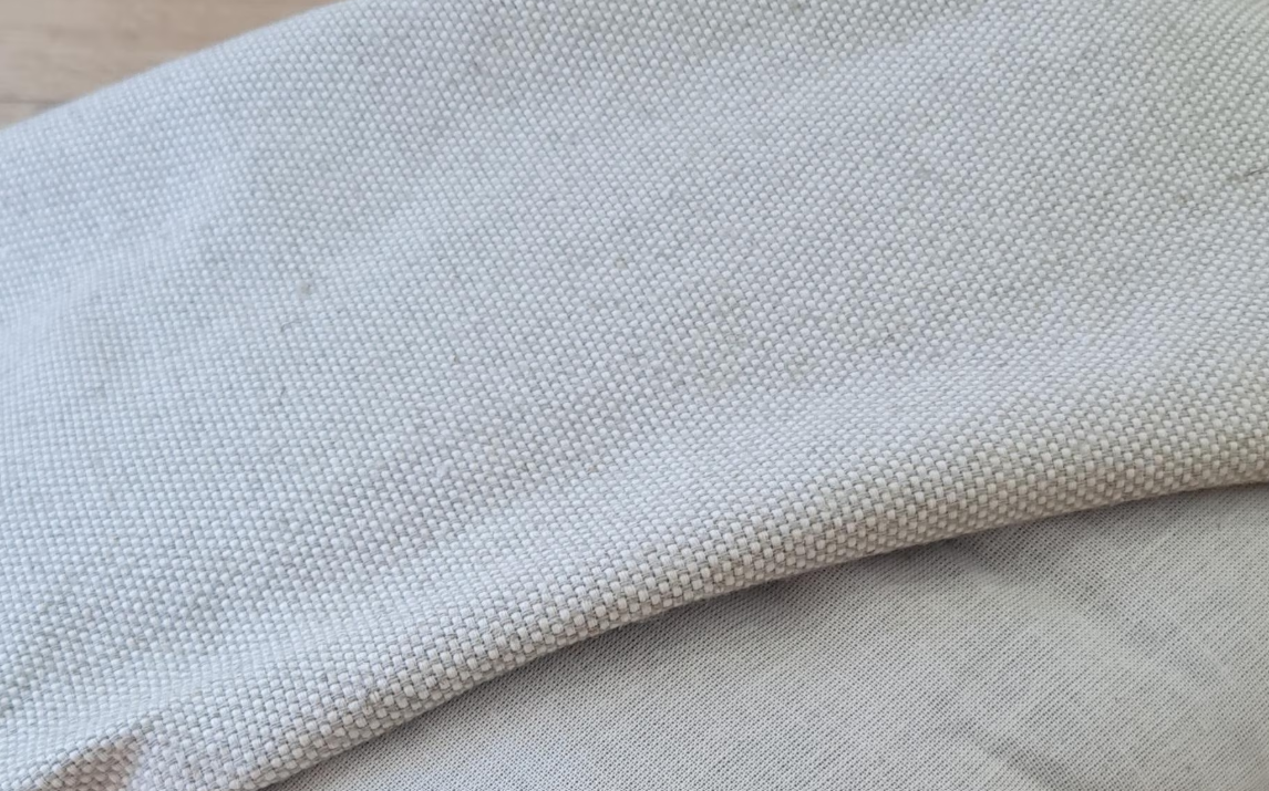 Special listing for Ramzy one 25" x 14" cushion in beige dense linen with buckwheat husk filler with inner cotton cover