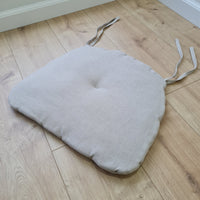 Hemp Linen seat cushion for chair with ties filled organic hemp fiber in natural non dyed linen fabric Chair Cushion Pillow seat custom size