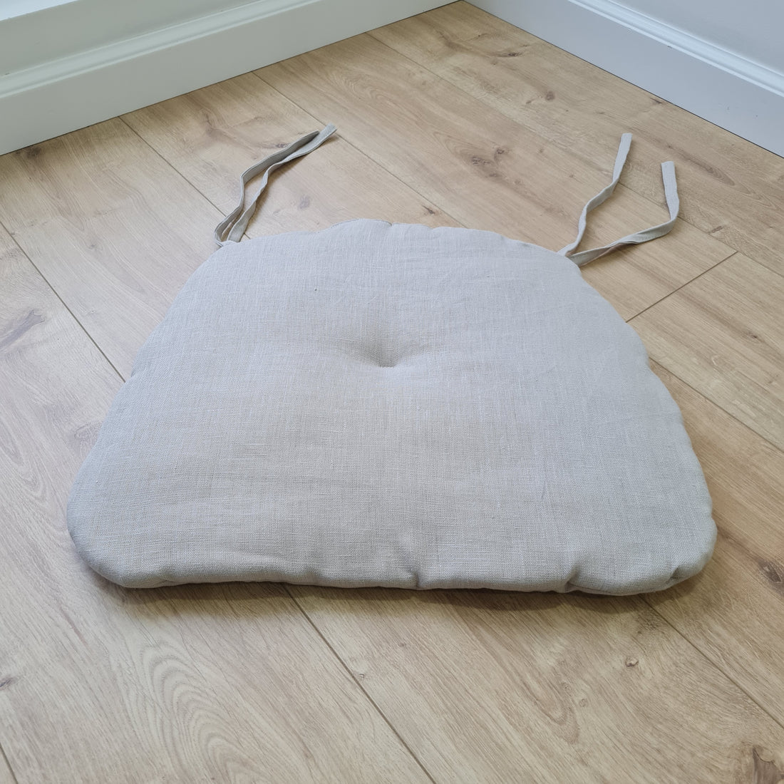 Hemp Linen seat cushion for chair with ties filled organic hemp fiber in natural non dyed linen fabric Chair Cushion Pillow seat custom size