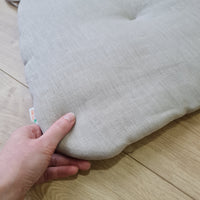 Hemp Linen seat cushion for chair with ties filled organic hemp fiber in natural non dyed linen fabric Chair Cushion Pillow seat custom size