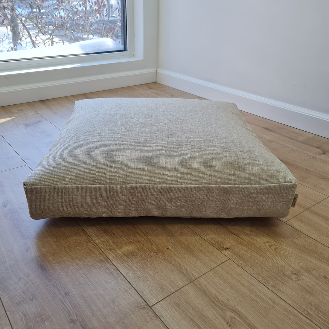 Hemp cushion with removable cover Hemp fiber filling in cotton fabric with linen cover Floor cushion custom made size