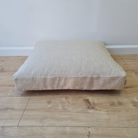 Hemp cushion with removable cover Hemp fiber filling in cotton fabric with linen cover Floor cushion custom made size