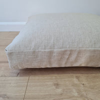 Hemp cushion with removable cover Hemp fiber filling in cotton fabric with linen cover Floor cushion custom made size