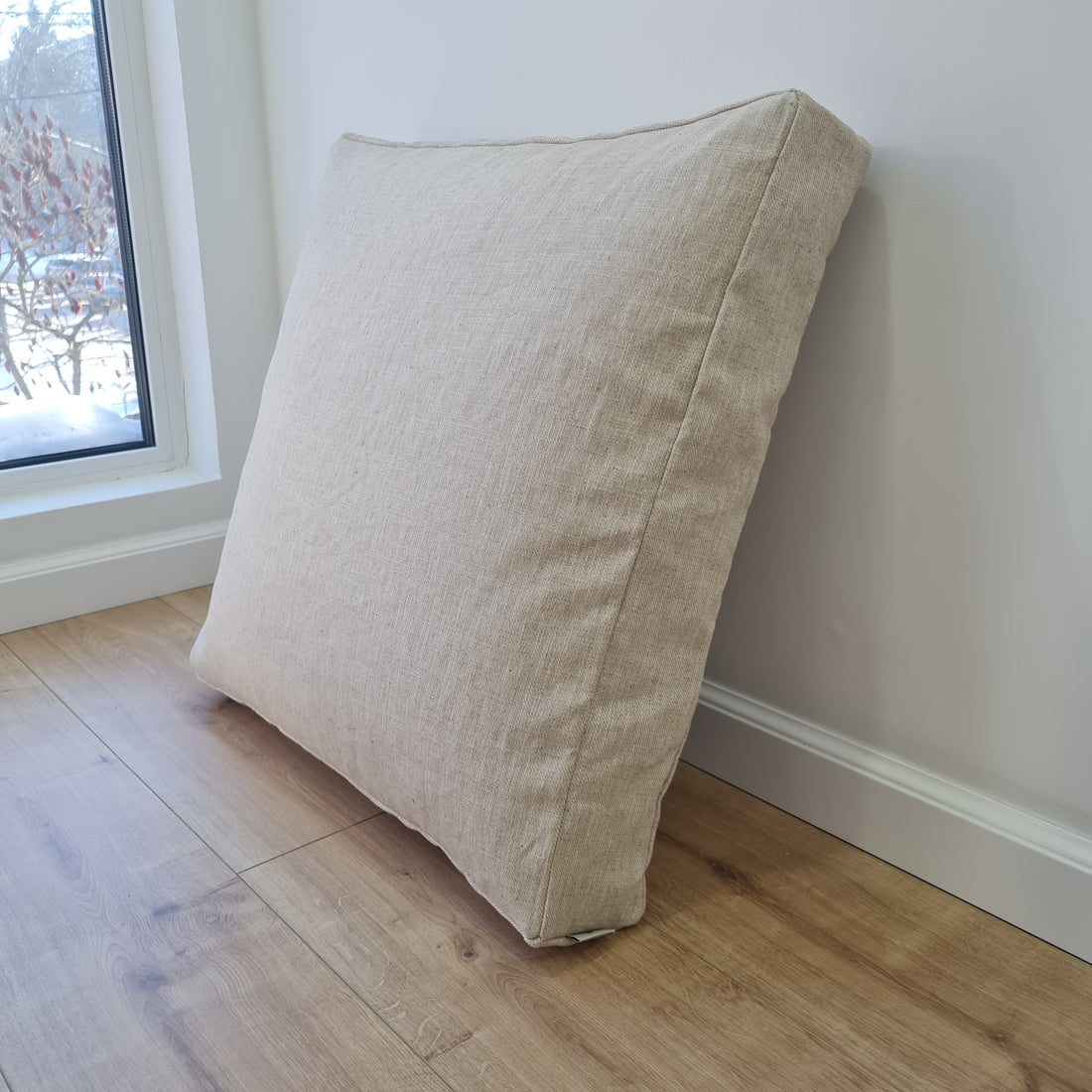Hemp cushion with removable cover Hemp fiber filling in cotton fabric with linen cover Floor cushion custom made size