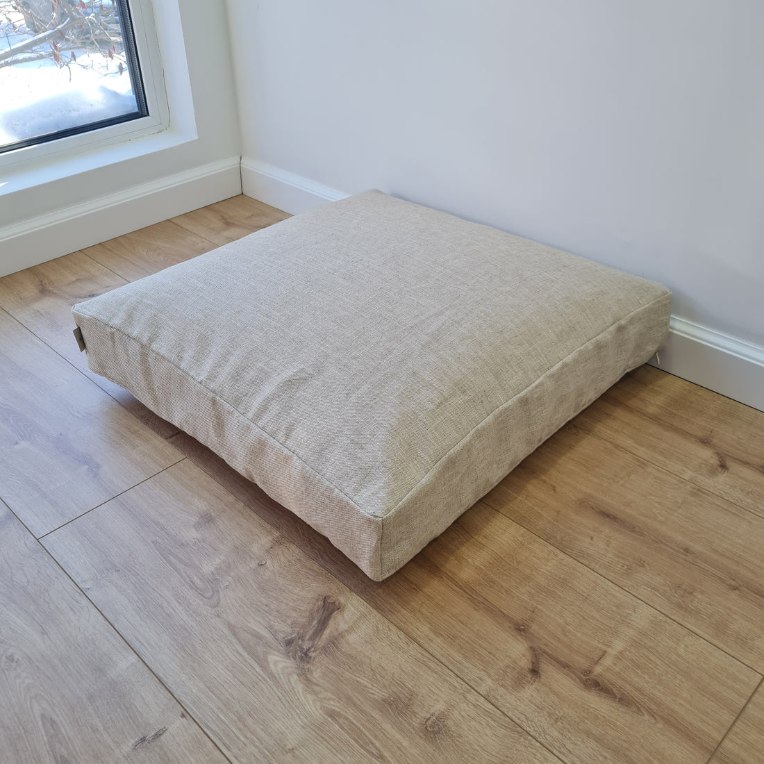 Hemp cushion with removable cover Hemp fiber filling in cotton fabric with linen cover Floor cushion custom made size