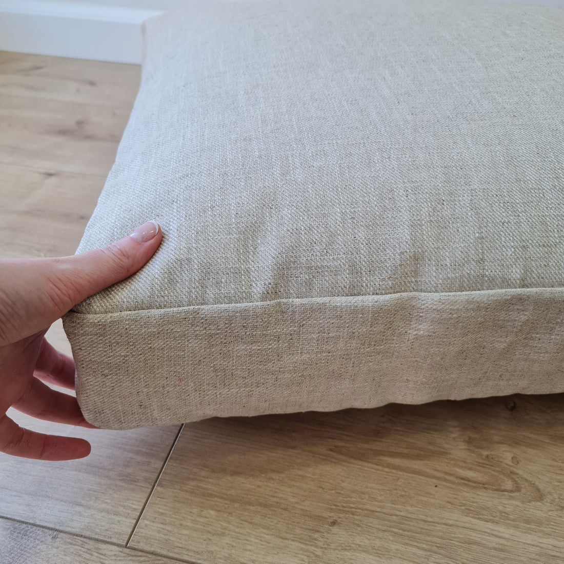 Hemp cushion with removable cover Hemp fiber filling in cotton fabric with linen cover Floor cushion custom made size