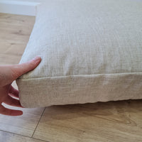 Hemp cushion with removable cover Hemp fiber filling in cotton fabric with linen cover Floor cushion custom made size
