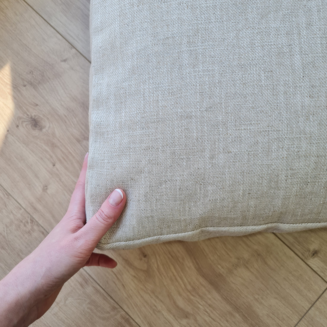 Hemp cushion with removable cover Hemp fiber filling in cotton fabric with linen cover Floor cushion custom made size