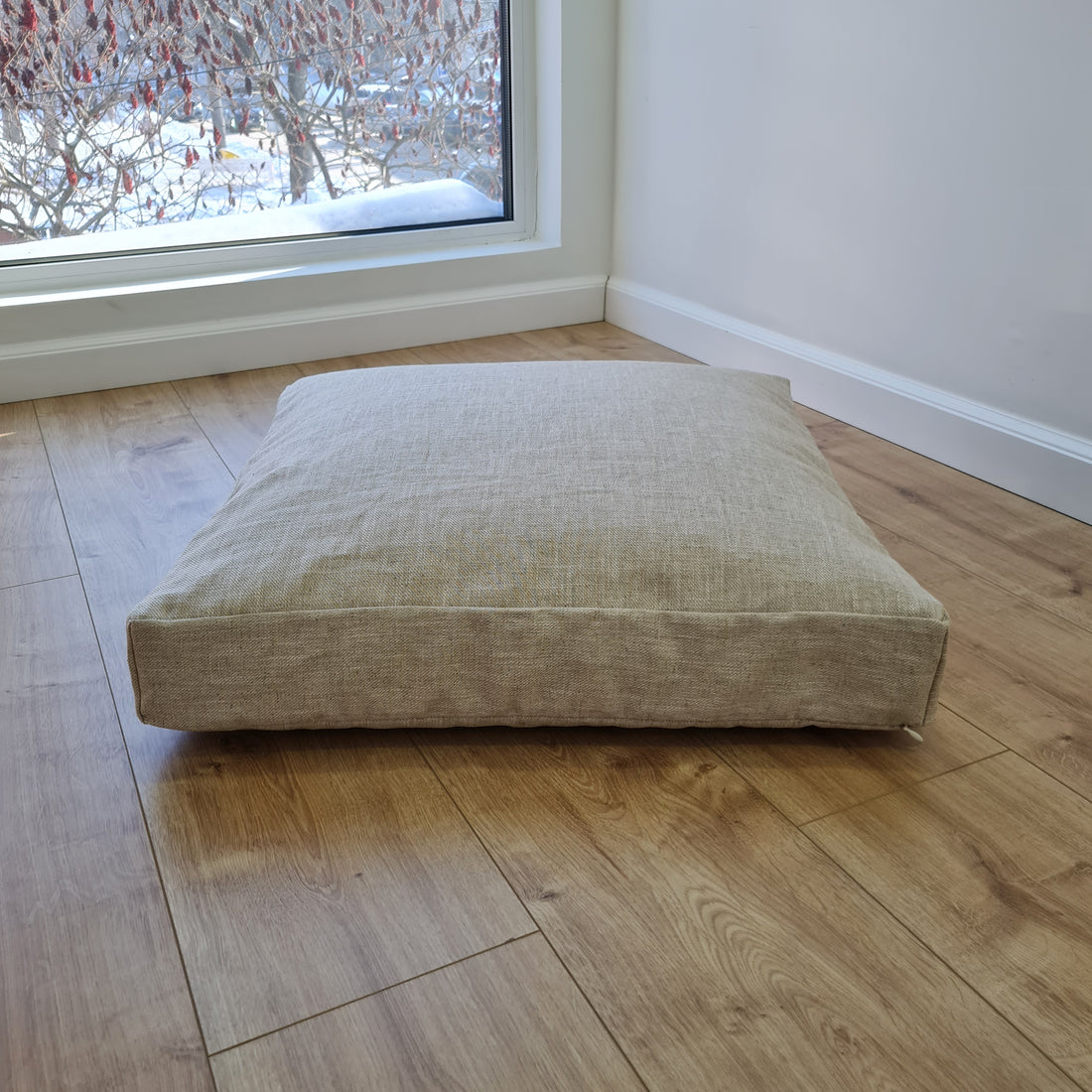 Hemp cushion with removable cover Hemp fiber filling in cotton fabric with linen cover Floor cushion custom made size