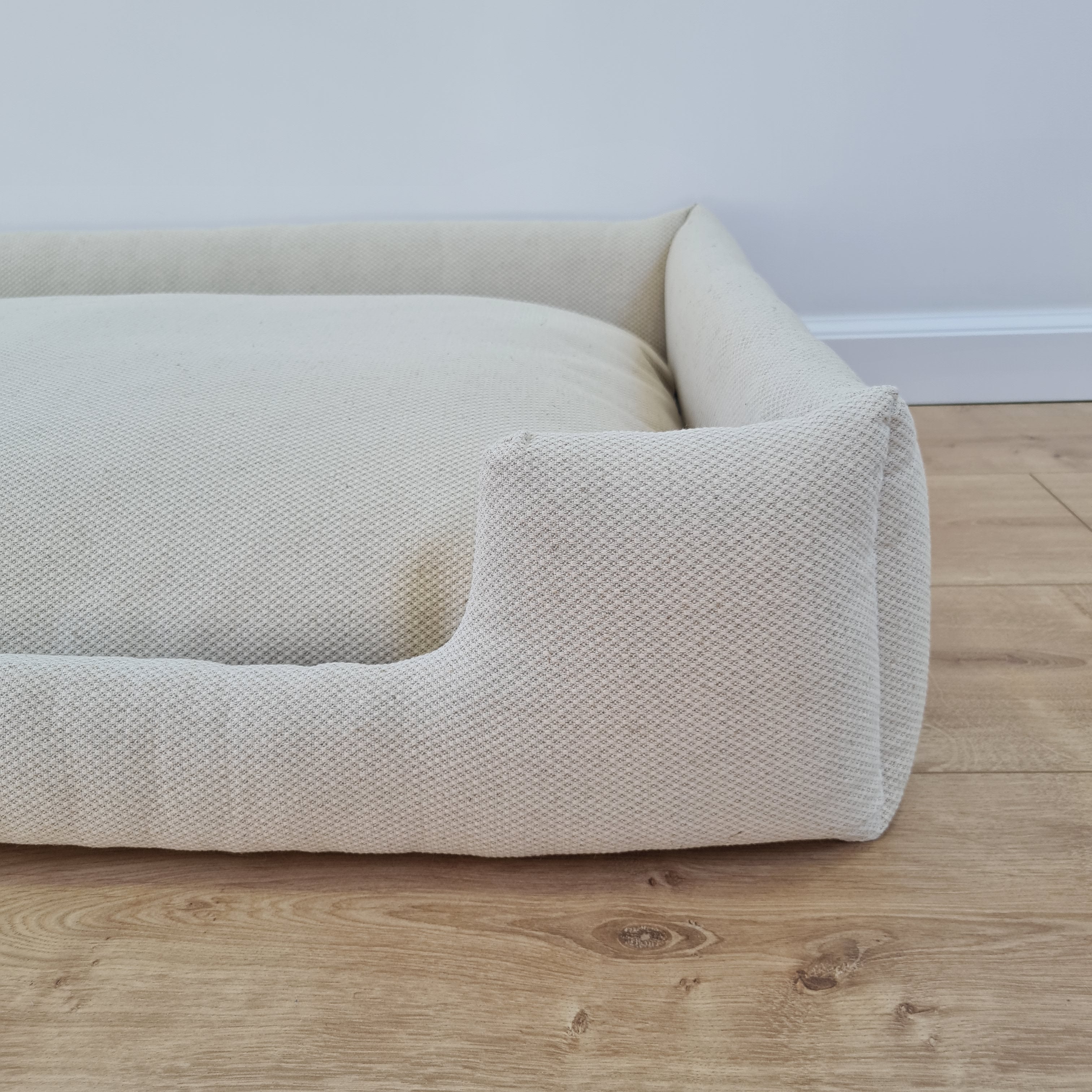 Natural Hemp Linen Dog Bed Beige Linen Fabric filled organic Hemp Fiber filling - Pet Mat - house for cats dogs organic gift for dog