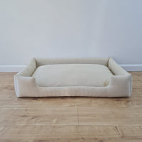 Natural Hemp Linen Dog Bed Beige Linen Fabric filled organic Hemp Fiber filling - Pet Mat - house for cats dogs organic gift for dog