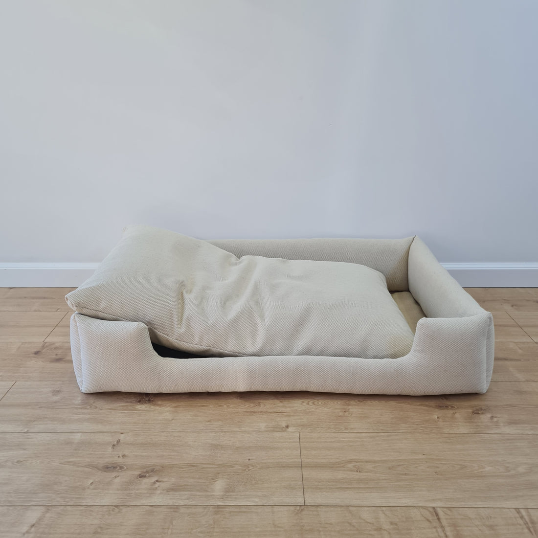 Natural Hemp Linen Dog Bed Beige Linen Fabric filled organic Hemp Fiber filling - Pet Mat - house for cats dogs organic gift for dog