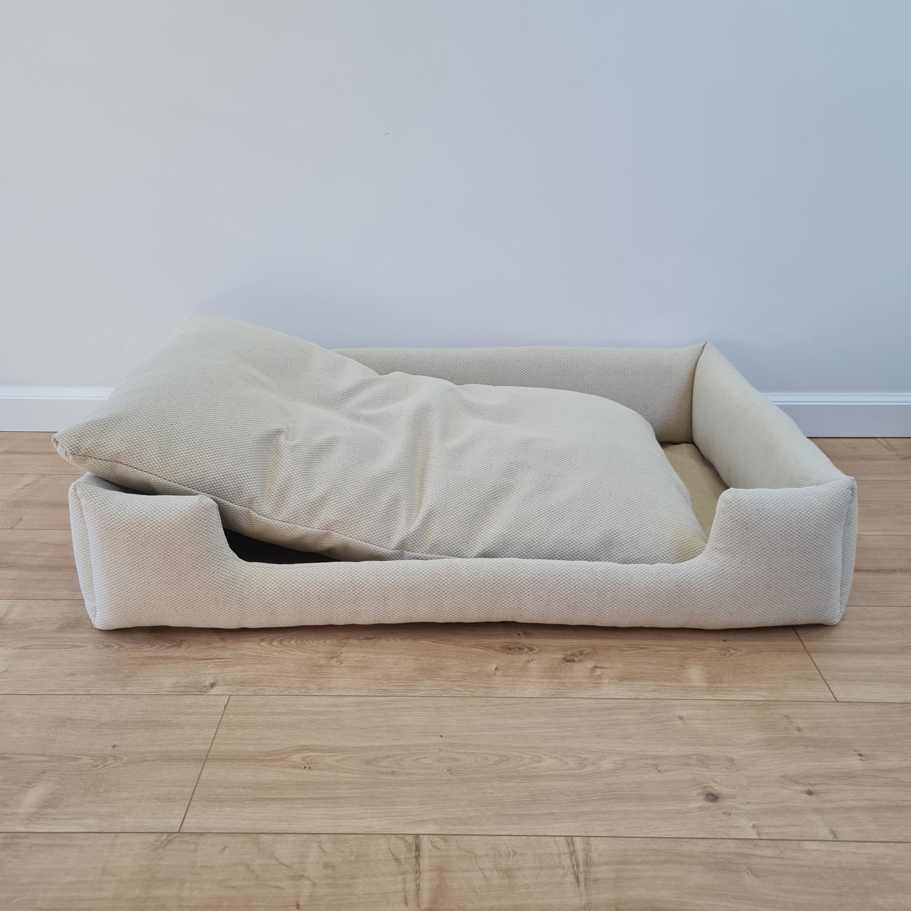 Natural Hemp Linen Dog Bed Beige Linen Fabric filled organic Hemp Fiber filling - Pet Mat - house for cats dogs organic gift for dog
