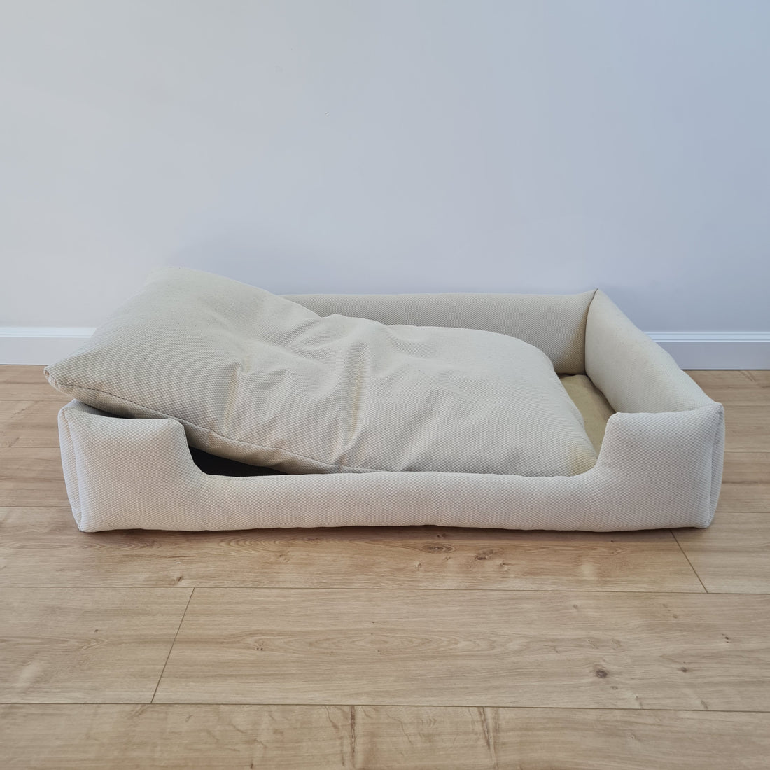 Natural Hemp Linen Dog Bed Beige Linen Fabric filled organic Hemp Fiber filling - Pet Mat - house for cats dogs organic gift for dog